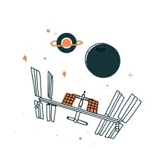 Illustration Kulturtyp Raumstation: Raumsonde im Weltall